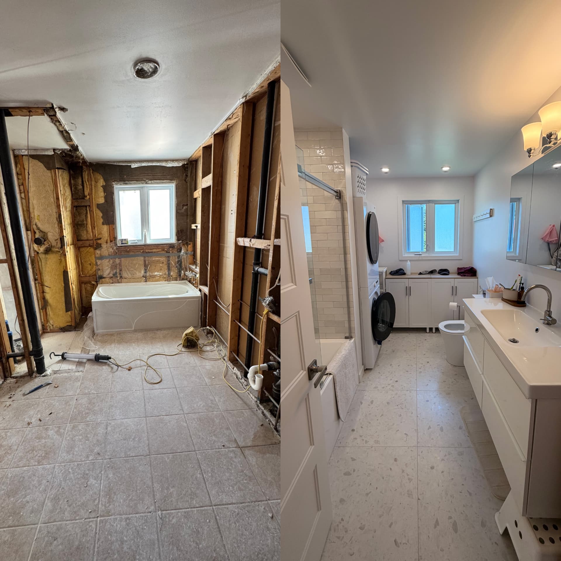 Salle de bain et buanderie — projet réalisé par LAFARGE Construction et Rénovation Inc.